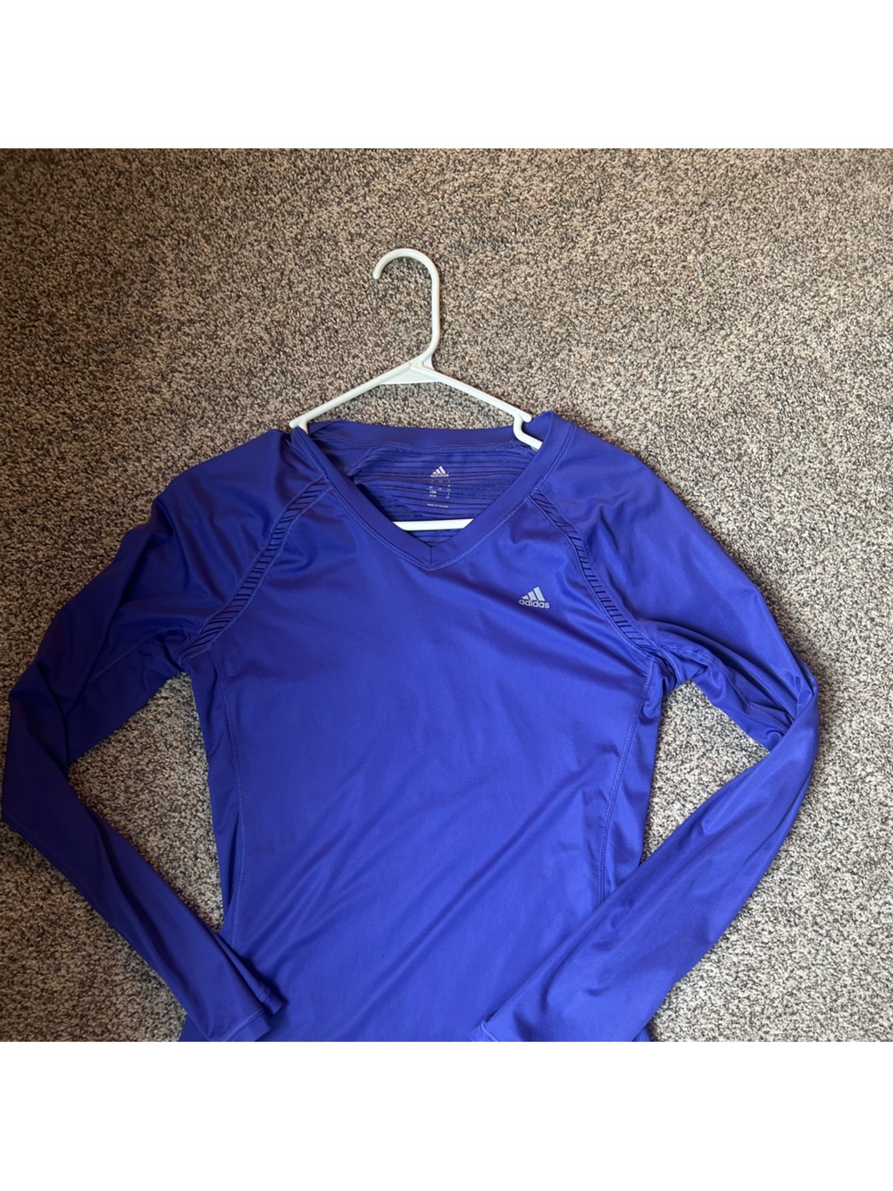adidas womens Long Sleeve V-Neck Performance Shirt - Royal Purple